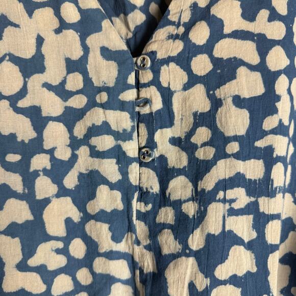 Mirth Coba Blue Mosaic Print V-Neck Kaftan Boho Coastal Beach Maxi Dress Size M - Picture 11 of 11